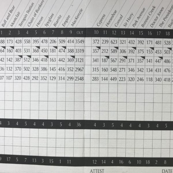 Waldorf astoria golf orlando scorecard